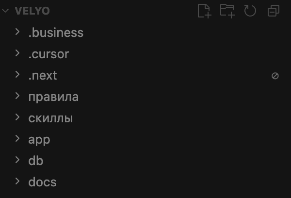 Структура папок проекта в Cursor